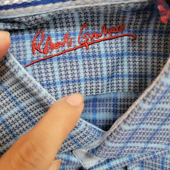 Robert Graham Blue Button Down Men's Shirt - Size XL - Picture 4 of 14